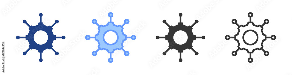 Poster Project Network icon set multiple style collection
