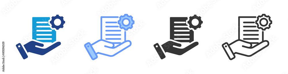Poster Proposal Document icon set multiple style collection