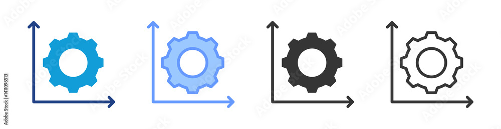 Poster Project Size icon set multiple style collection