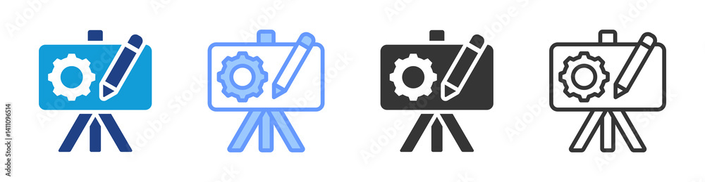 Poster Project Design icon set multiple style collection