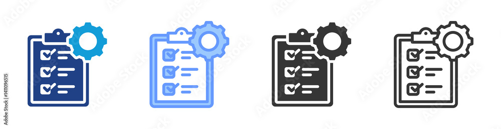 Poster Project Plan icon set multiple style collection
