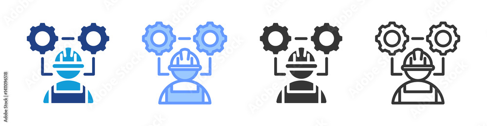 Poster Management Capacity icon set multiple style collection
