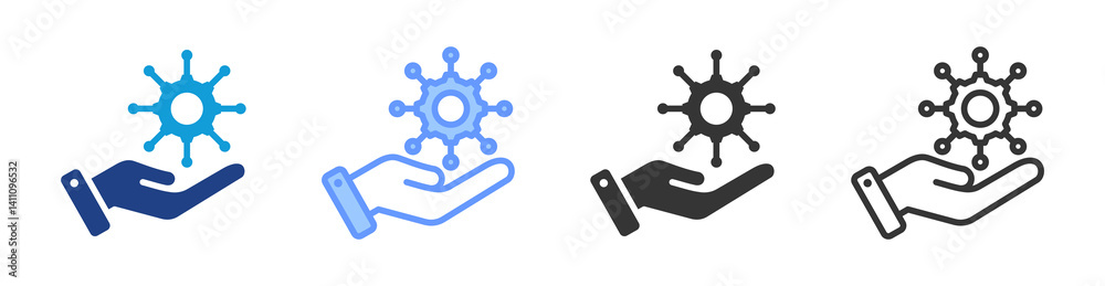 Poster Multi Project Management icon set multiple style collection