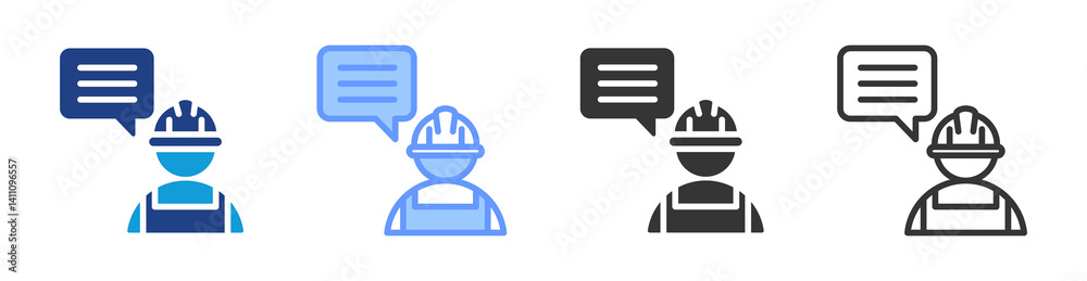 Poster project briefing icon set multiple style collection