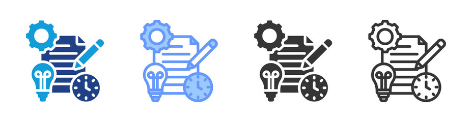 Planning Method icon set multiple style collection