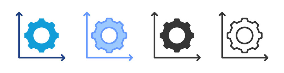 Project Size icon set multiple style collection