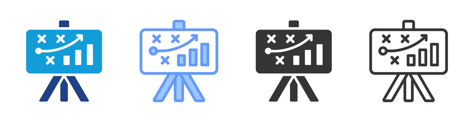 Project Strategy icon set multiple style collection
