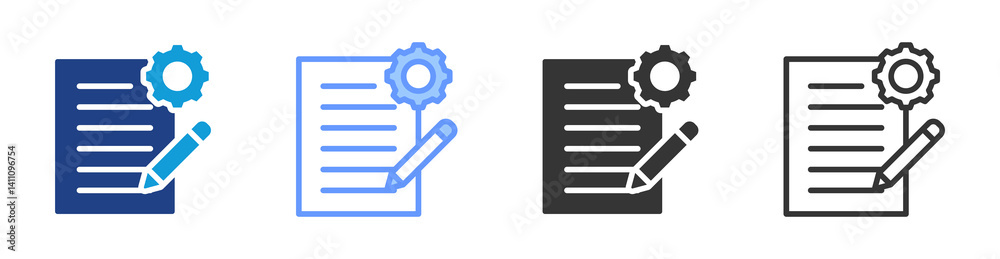 Poster Project Contract icon set multiple style collection