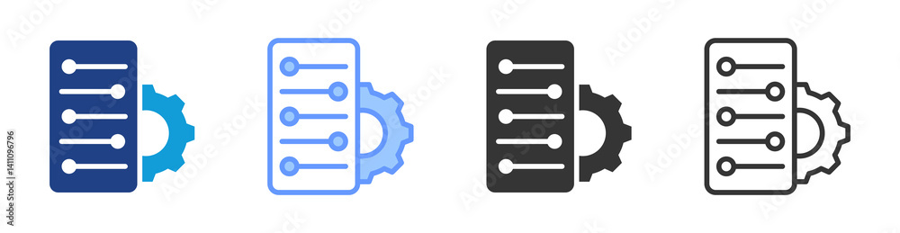 Poster Control System icon set multiple style collection
