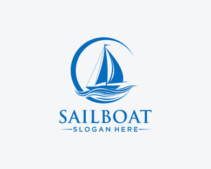 Circle sailboat logo