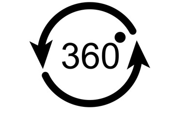 360 icon images, 360 icon with double arrow image, Circle arrow with 360 degree image