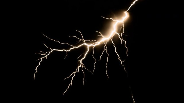 Strong thunder lightning animated overlay, transparent 4K video, alpha channel, ProRes 4444