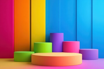 Colorful geometric podiums (1)