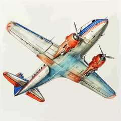 airplane on a white background