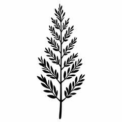 Obraz premium Botanical Leaf Silhouette. Detailed Organic Flora for Tropical Decorative Design