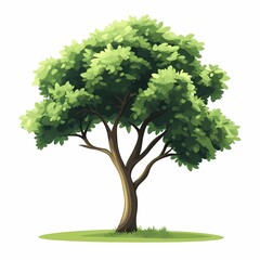 Eco-Friendly Green Tree Illustration - Lush Nature and Foliage in Vector Art