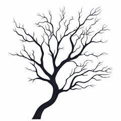 Obraz premium Abstract Black Tree Silhouette. Artistic Nature Vector Illustration with Leafless Branches