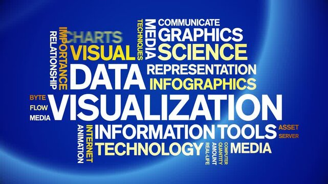 Data Visualization animated word cloud;text design animation tag kinetic typography seamless loop.