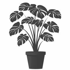 Obraz premium Monstera Plant Illustration. Exotic Greenery and Botanical Art for Modern Interior Decor