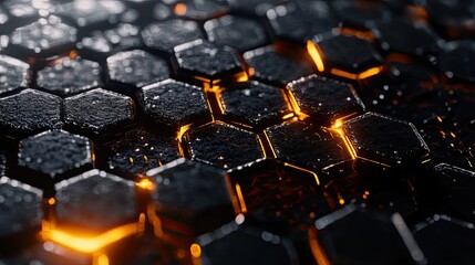 Obraz premium Extreme Macro View of Graphene Surface with Technical Lighting Effects