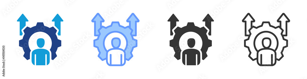 Aufkleber Professional Development icon set multiple style collection