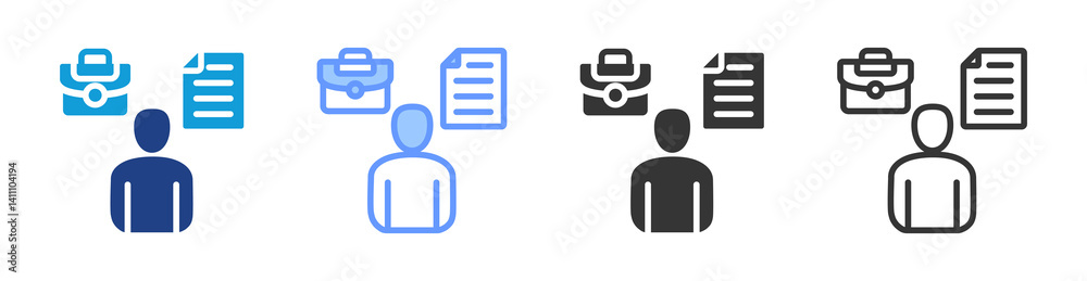 Poster Career Advice icon set multiple style collection