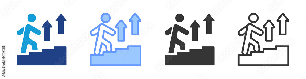 Poster career advancement icon set multiple style collection