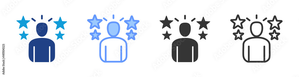 Poster Role Modeling icon set multiple style collection