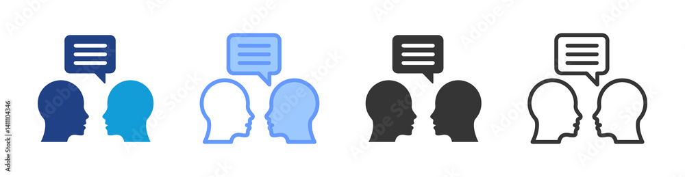 Poster Continuous Feedback icon set multiple style collection