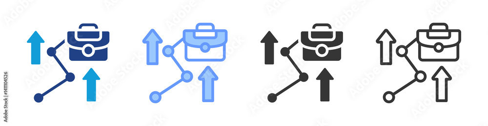 Poster Career Pathing icon set multiple style collection