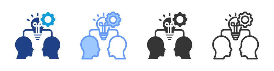 Mentoring Idea icon set multiple style collection