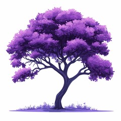 Obraz premium Whimsical Purple Tree Illustration. Vibrant Nature Design for Eco-Friendly Art Lovers