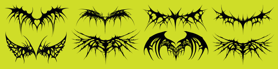 Intricate tribal tattoo designs, element vector set