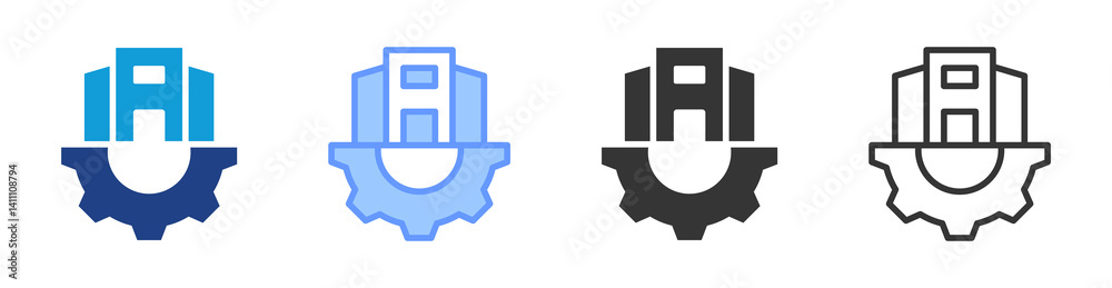 Poster Infastructure icon set multiple style collection