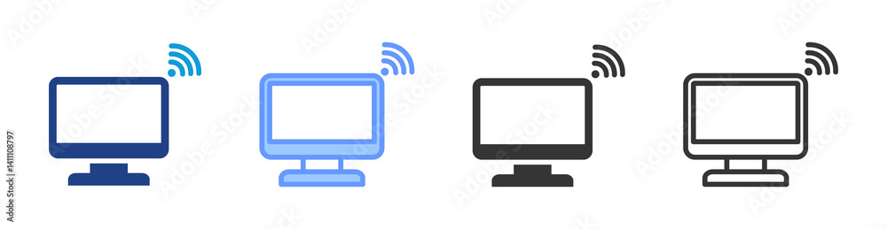 Poster Network Device icon set multiple style collection