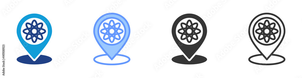 Poster location icon set multiple style collection