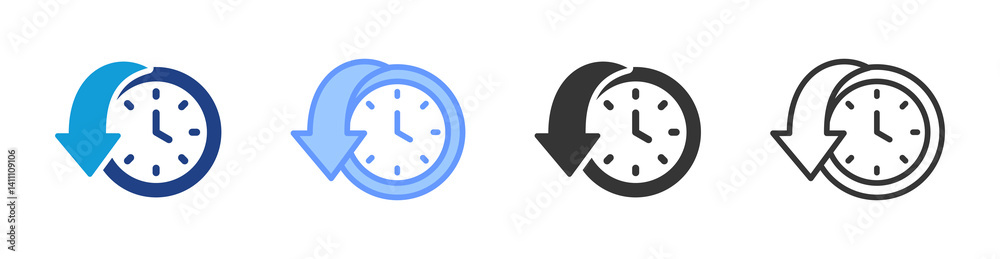 Poster Server Downtime icon set multiple style collection