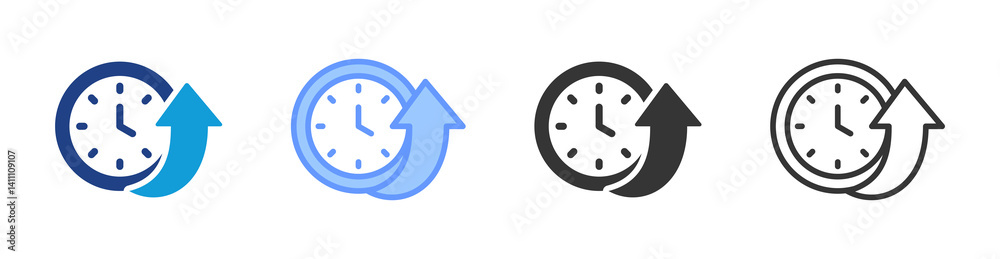 Poster Server Uptime icon set multiple style collection