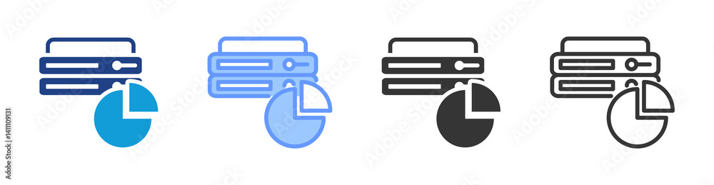 Leinwandbilder Disk Usage icon set multiple style collection