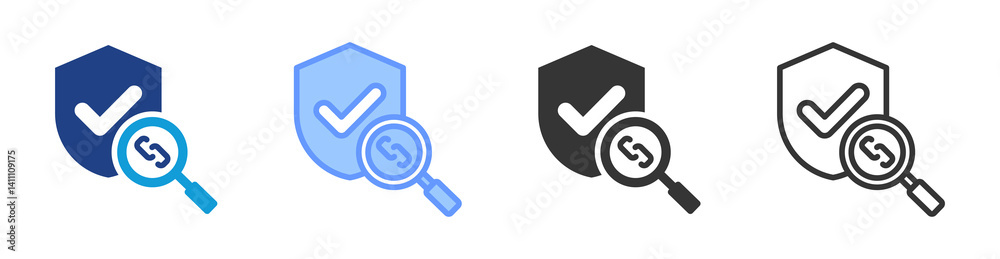 Poster Vulnerability Scanning icon set multiple style collection
