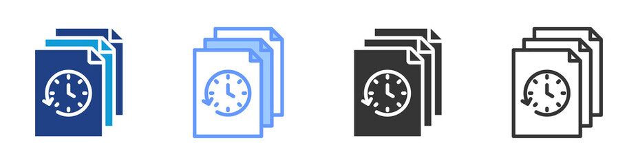 Temporary Files icon set multiple style collection