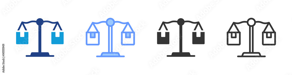 Poster product comparison icon set multiple style collection