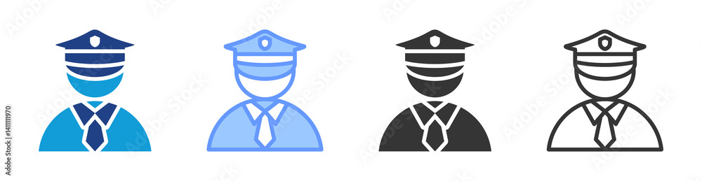Aufkleber Security icon set multiple style collection