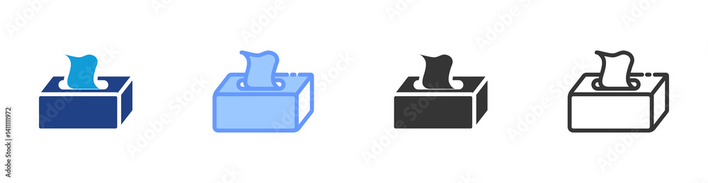 Poster Tissue icon set multiple style collection