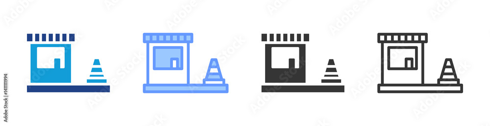 Aufkleber security office icon set multiple style collection