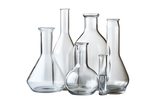 Photo of chemical glassware isolated on transparent background
