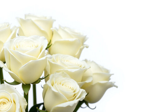 bouquet of white roses in a vase on a table