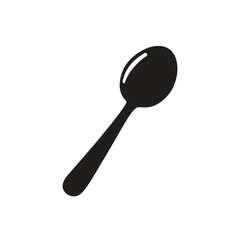 Simple Black Spoon Isolated on Transparent Background Dinnerware Icon