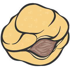 chocolate cream puff illustration