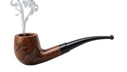 Tobacco pipe isolated on transparent background